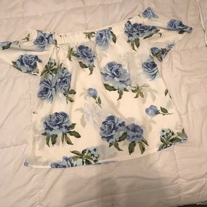 Off The Shoulder Floral Blouse